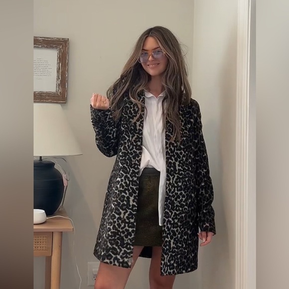 Johnston & Murphy Jackets & Blazers - Johnston & Murphy Black and Gray Leopard Print Coat